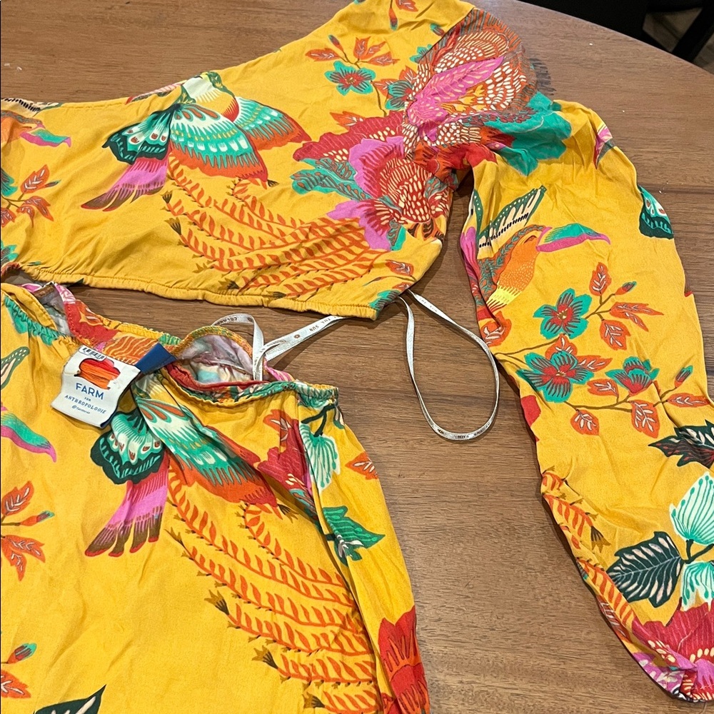 farm rio One-Shoulder Dress with Bird Print - Picture 8 of 11